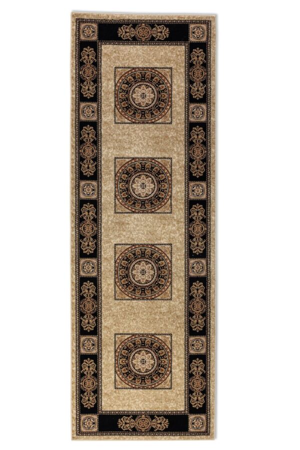 OrientaliskLöpare - Shindland Cream-SVART 80x240 cm