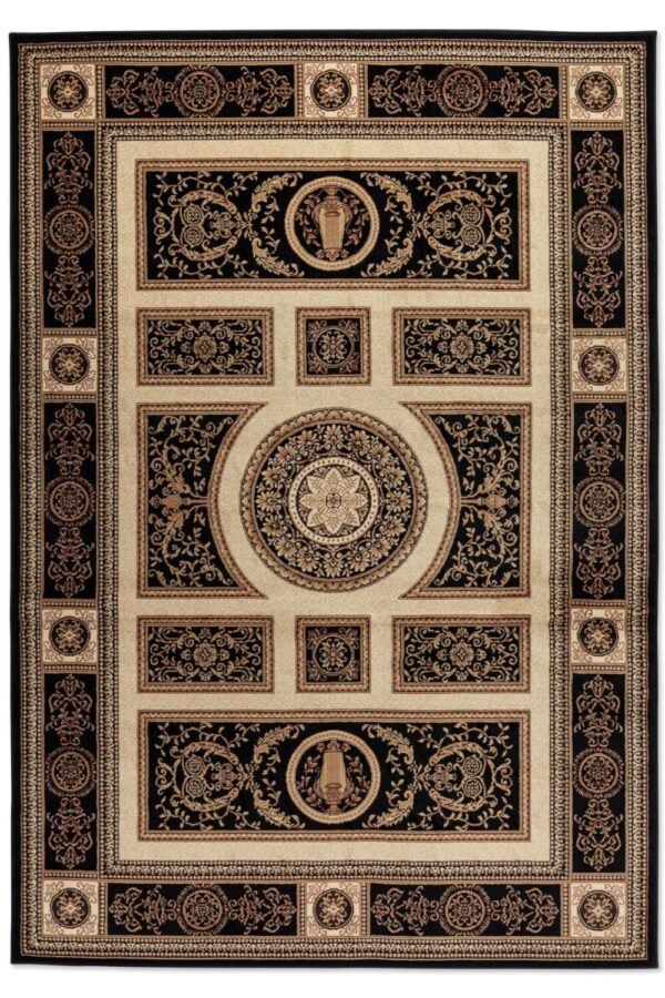 Orientalisk matta - Guzara SVART-Cream