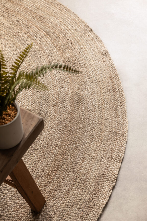 Jute Matta - Natural Grå-brun Rund - Bild 2