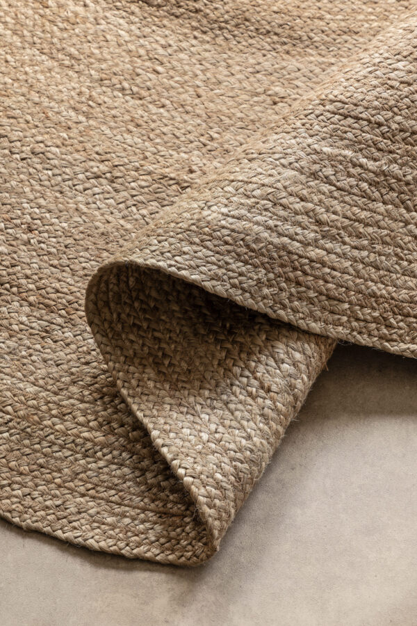 Jute Matta - Natural Grå-brun Rund - Bild 5