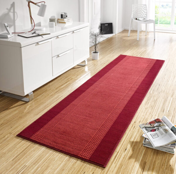 Velours Matta Löpare - RÖD