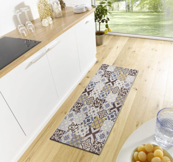 Cappuccino Anti-Slip Löpare Mosaik Brun Multi 75x150 cm