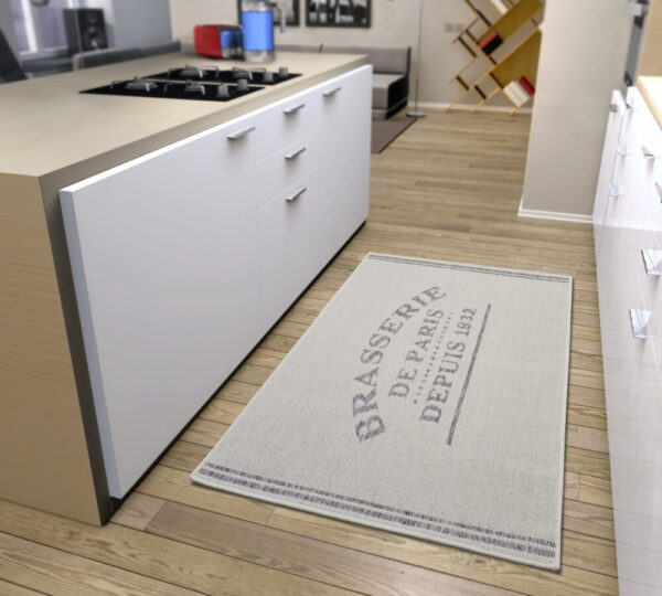 Cucina Anti-Slip Löpare - Brasserie de Paris Creme Grå - Bild 5