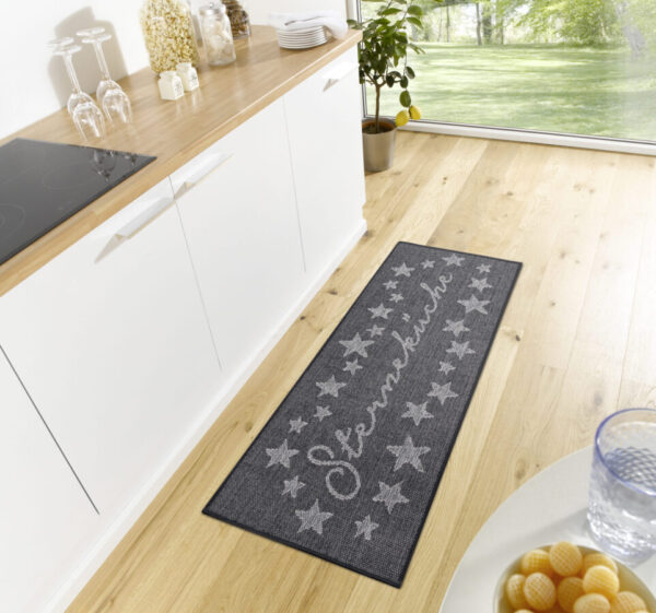 Cucina Anti-Slip Löpare Melierte Sterneküche SVART 62x150 cm