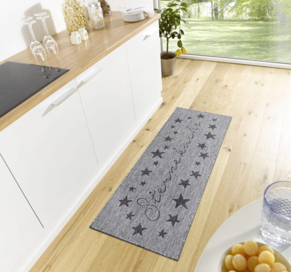 Cucina Anti-Slip Löpare - Melierte Sterneküche Anthracite 62x150 cm