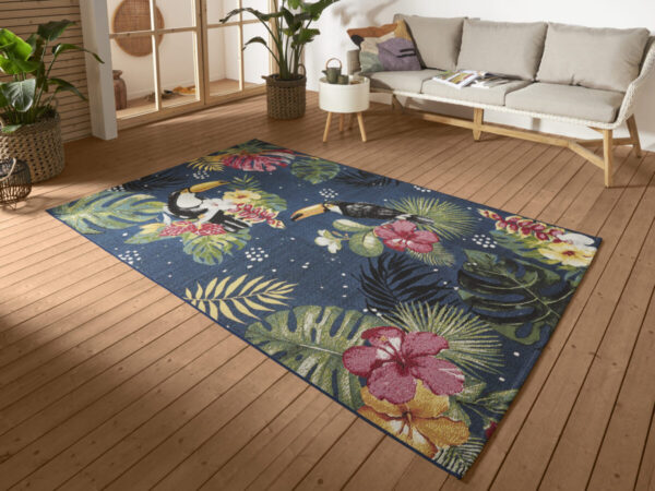 FLATVÄVD Flair Matta - Tropical Dream Blå Multi