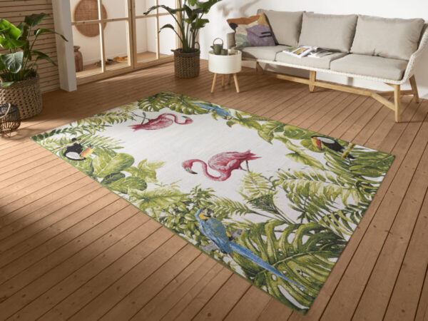 FLATVÄVD Flair  Matta - Tropical Birds