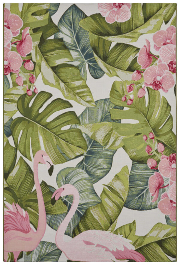 FLATVÄVD Flair  Matta - Tropical Flamingo - Bild 2