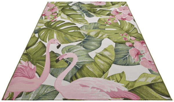 FLATVÄVD Flair  Matta - Tropical Flamingo - Bild 3