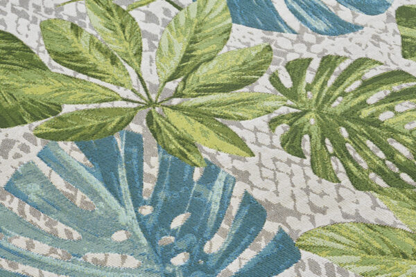 FLATVÄVD Flair Matta - Tropical Leaves TURKOS GRÖN - Bild 5