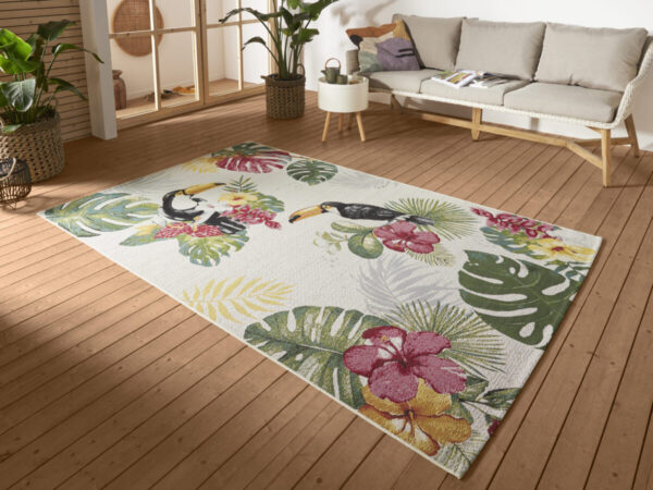 FLATVÄVD Flair  Matta - Tropical Dream Creme Multi