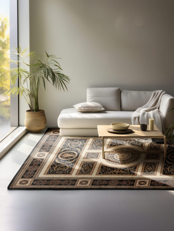 Orientalisk matta - Guzara SVART-Cream - Bild 2