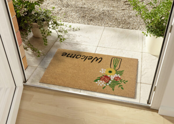 Dörrmatta Kokos - Welcome & Flowers 45x70
