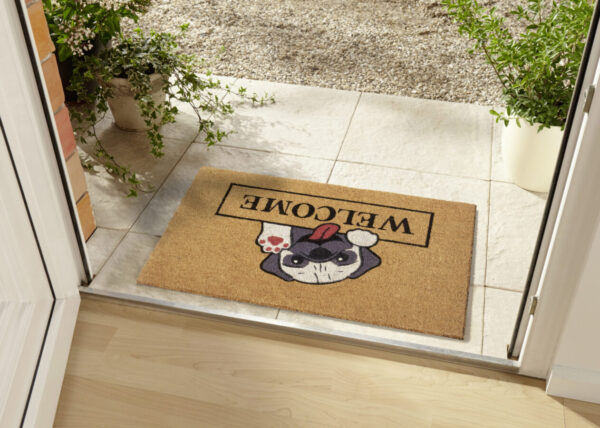 Dörrmatta Kokos - Welcome & Dog 45x70
