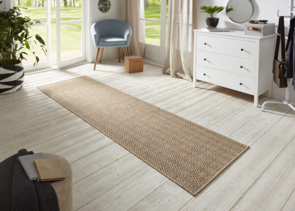 FLATVÄVD Nature 500 Löpare - Beige-orange Sisal-look