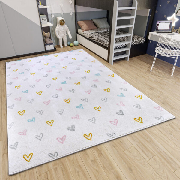 Äventyr BARNMATTA - Hjärtan Creme-multi - Bild 2