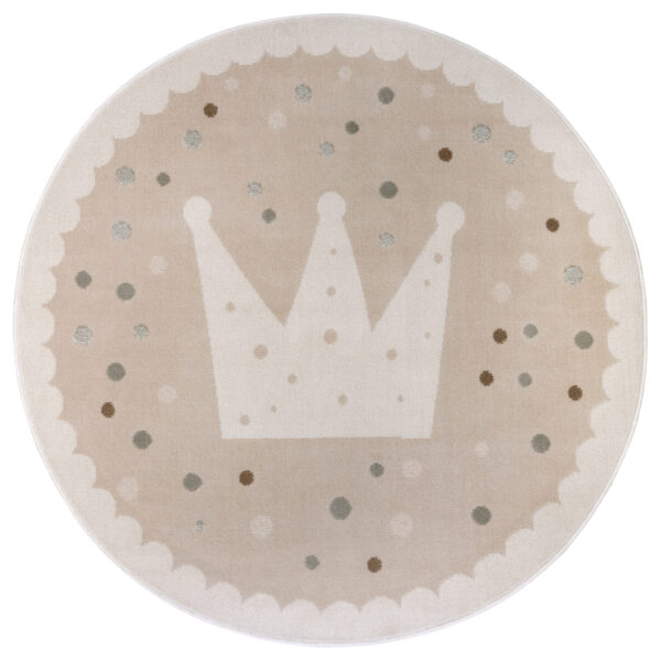 Äventyr BARNMATTA - Krona Beige rund