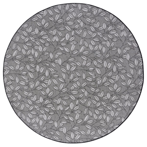 FLATVÄVD Matta - Nature Crème-SVART runda - Bild 2