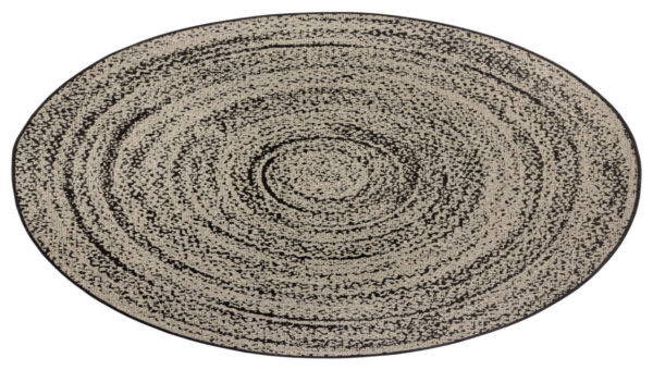 FLATVÄVD Matta - Swirl Crème-SVART runda - Bild 3