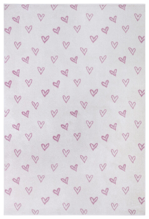 Äventyr BARNMATTA - Hjärtan Creme-rosa