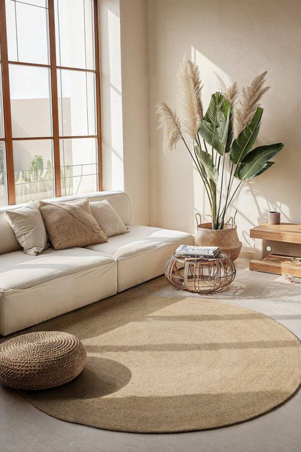 Jute Matta - Natural Ivory Rund - Bild 4