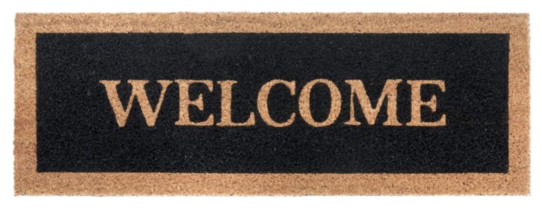 Dörrmatta Kokos - SVART Welcome Border 70x45