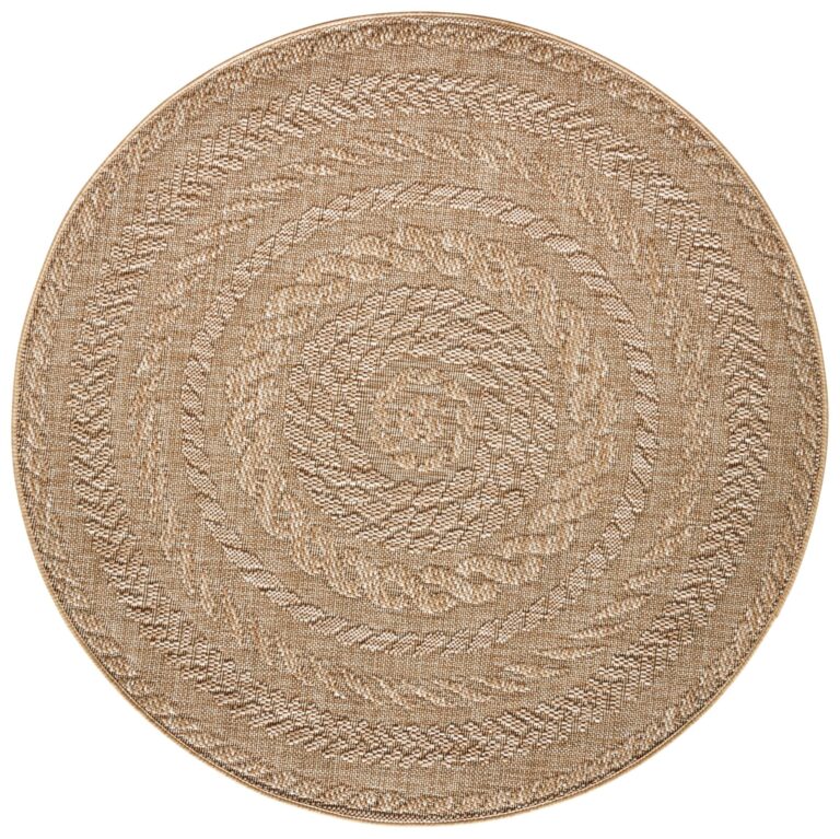 FLATVÄVD Matta - Almendro Beige-brun rund