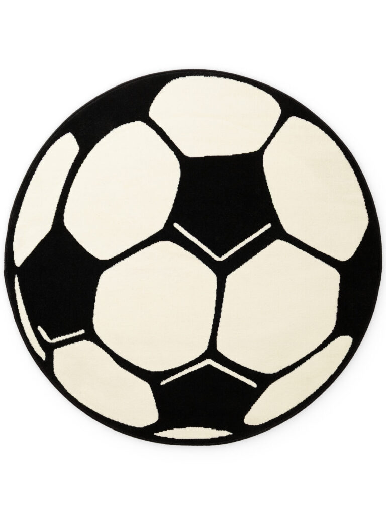 Fodbold Matta - VIT-SVART Rund
