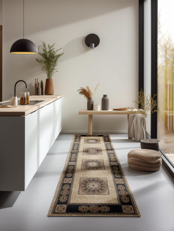 OrientaliskLöpare - Shindland Cream-SVART 80x240 cm - Bild 2