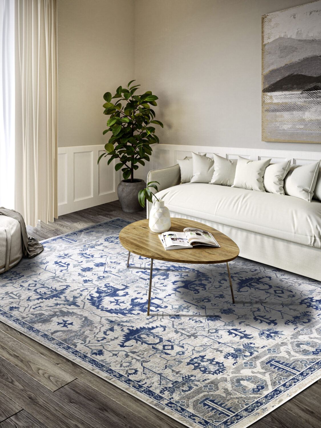 Villeroy & Boch 1869   Emmanuel Cream Blå matta i färgen Blå gjord i materialet 100% Polypropylen