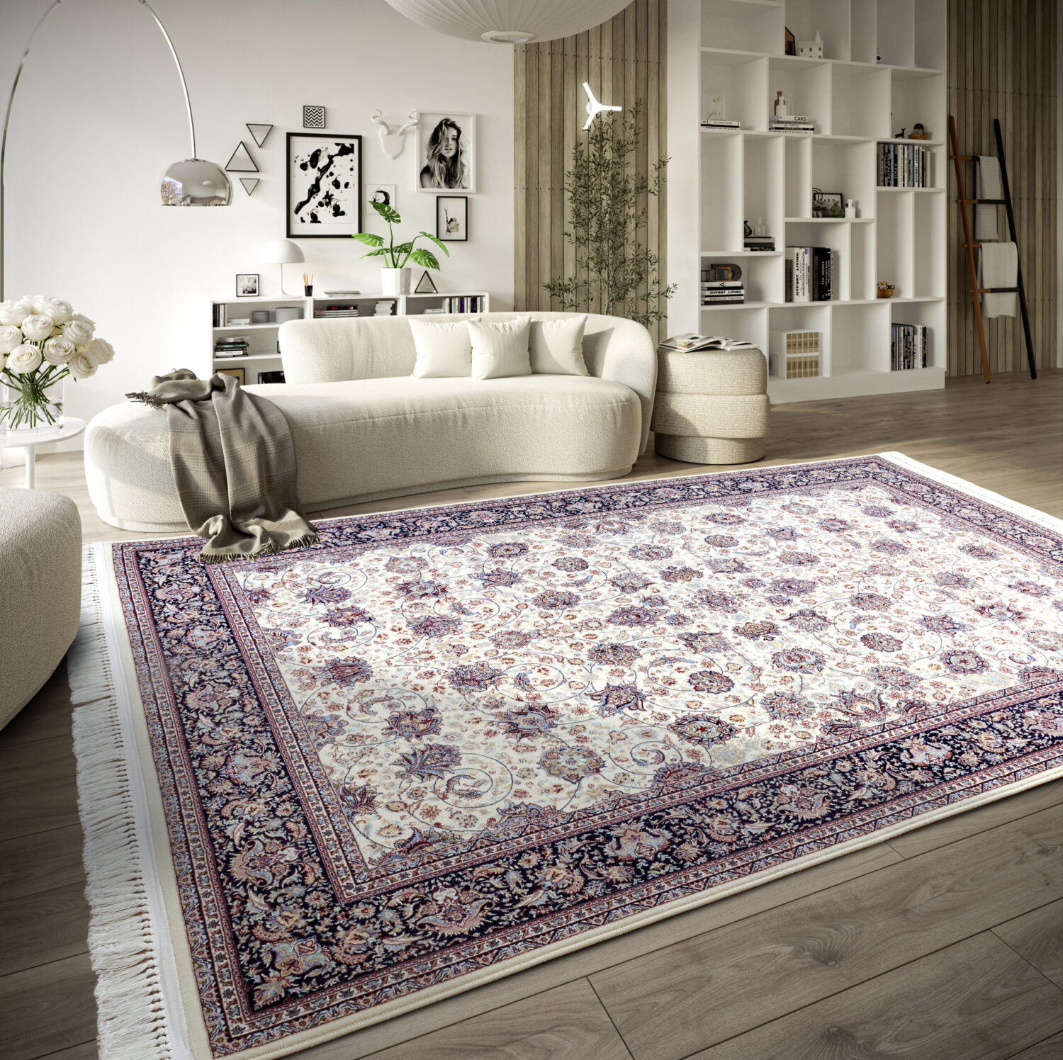 Villeroy & Boch 1870   Alfred Cream Blå matta i färgen Cream gjord i materialet 100% Polypropylen