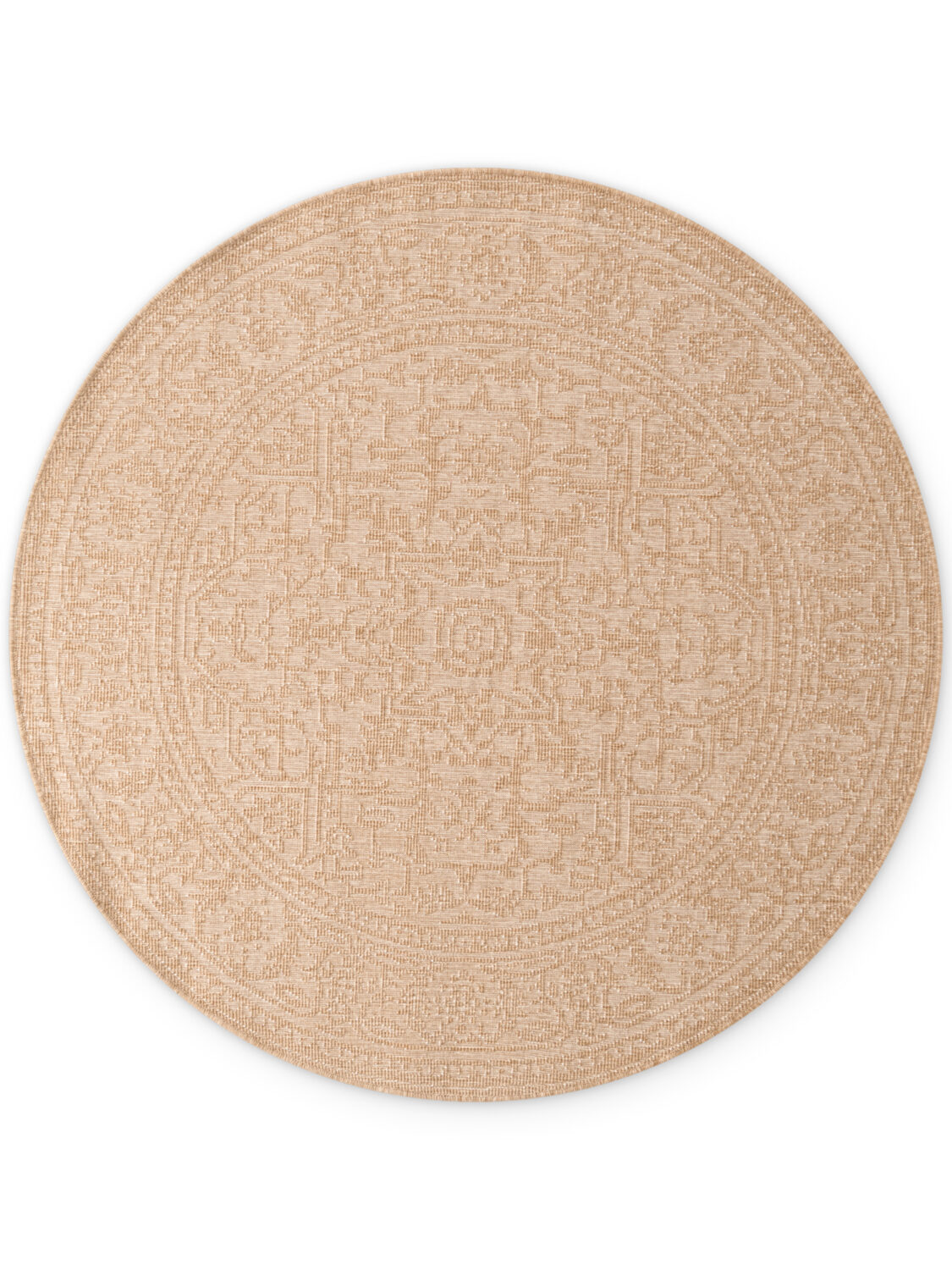 Utomhus matta - Kona Beige Rund matta i färgen Brun gjord i materialet 100% Polypropylen