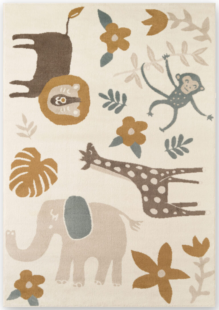 Barnmatta - Animal Safari Cream-Multi