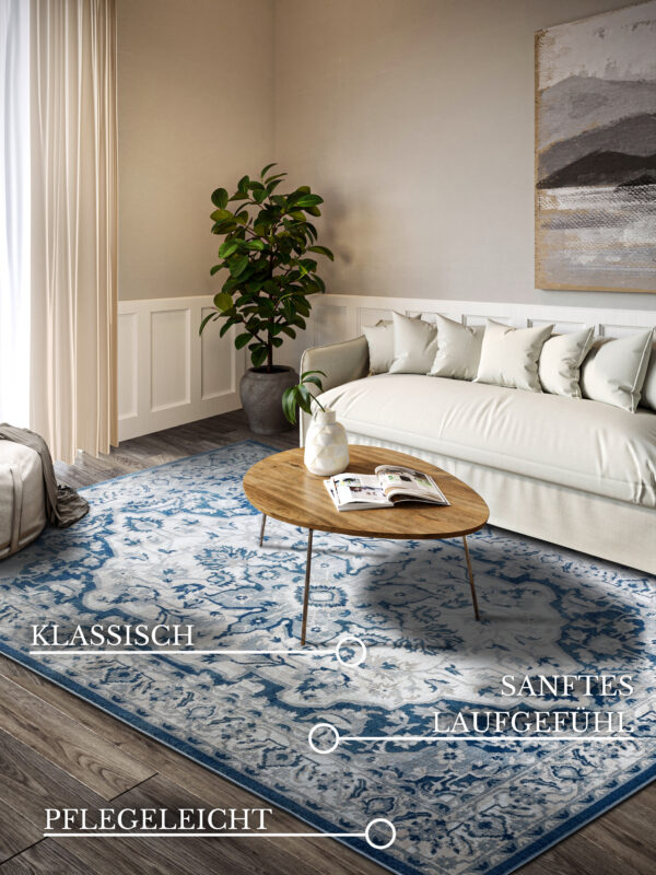 Villeroy & Boch 1869   Gabrielle Cream Blå matta i färgen Blå gjord i materialet 100% Polypropylen