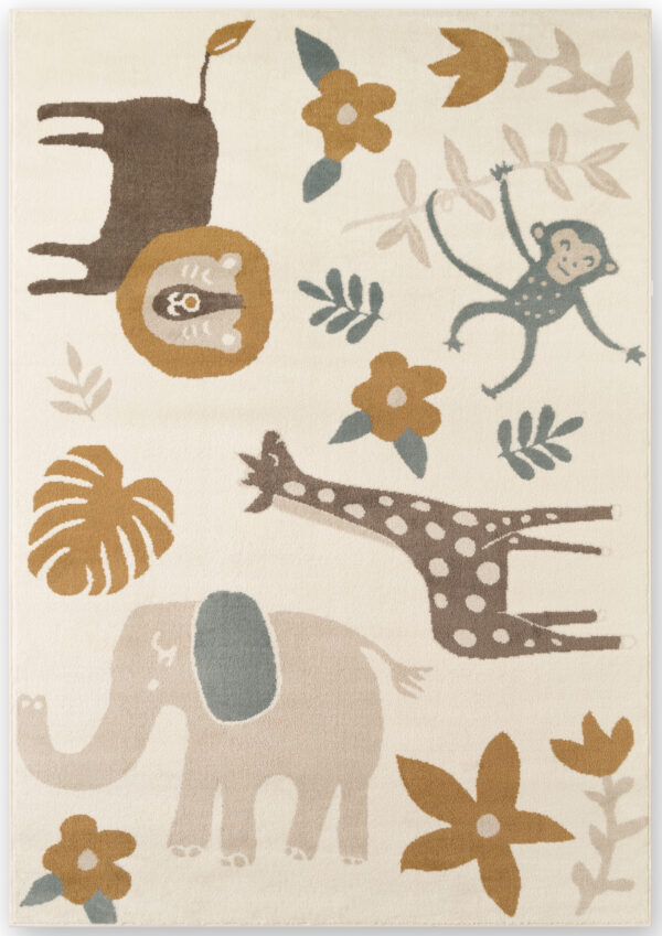 Barnmatta - Animal Safari Cream-Multi matta i färgen Multi gjord i materialet 100% Polypropylen
