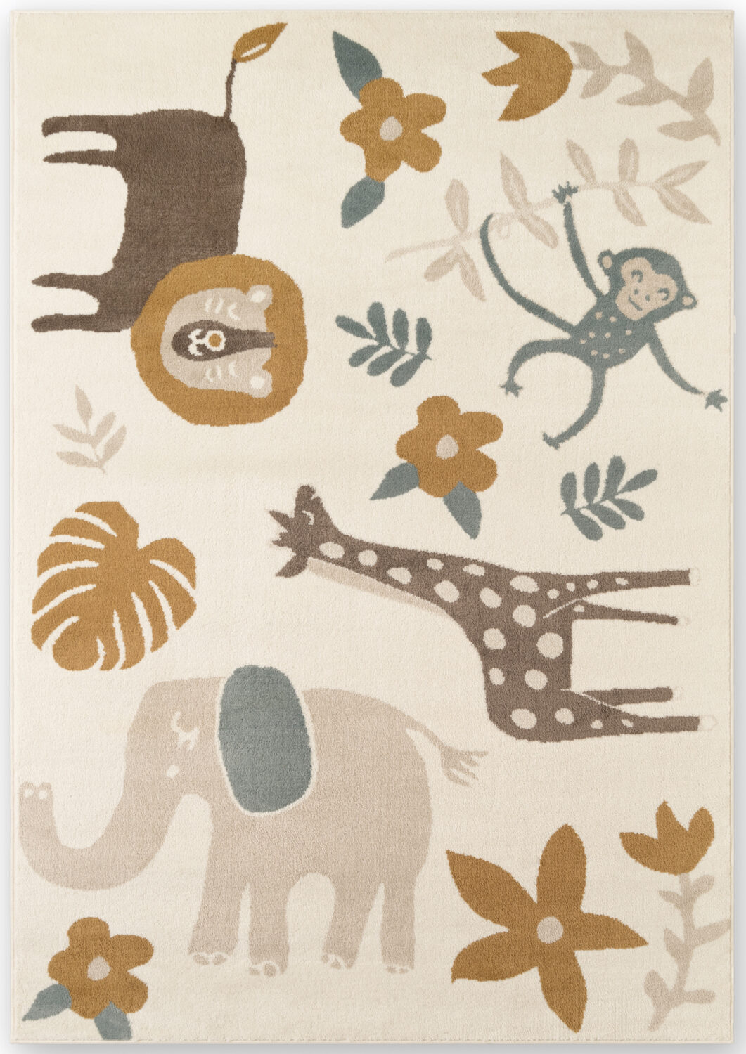 Barnmatta - Animal Safari Cream-Multi matta i färgen Multi gjord i materialet 100% Polypropylen