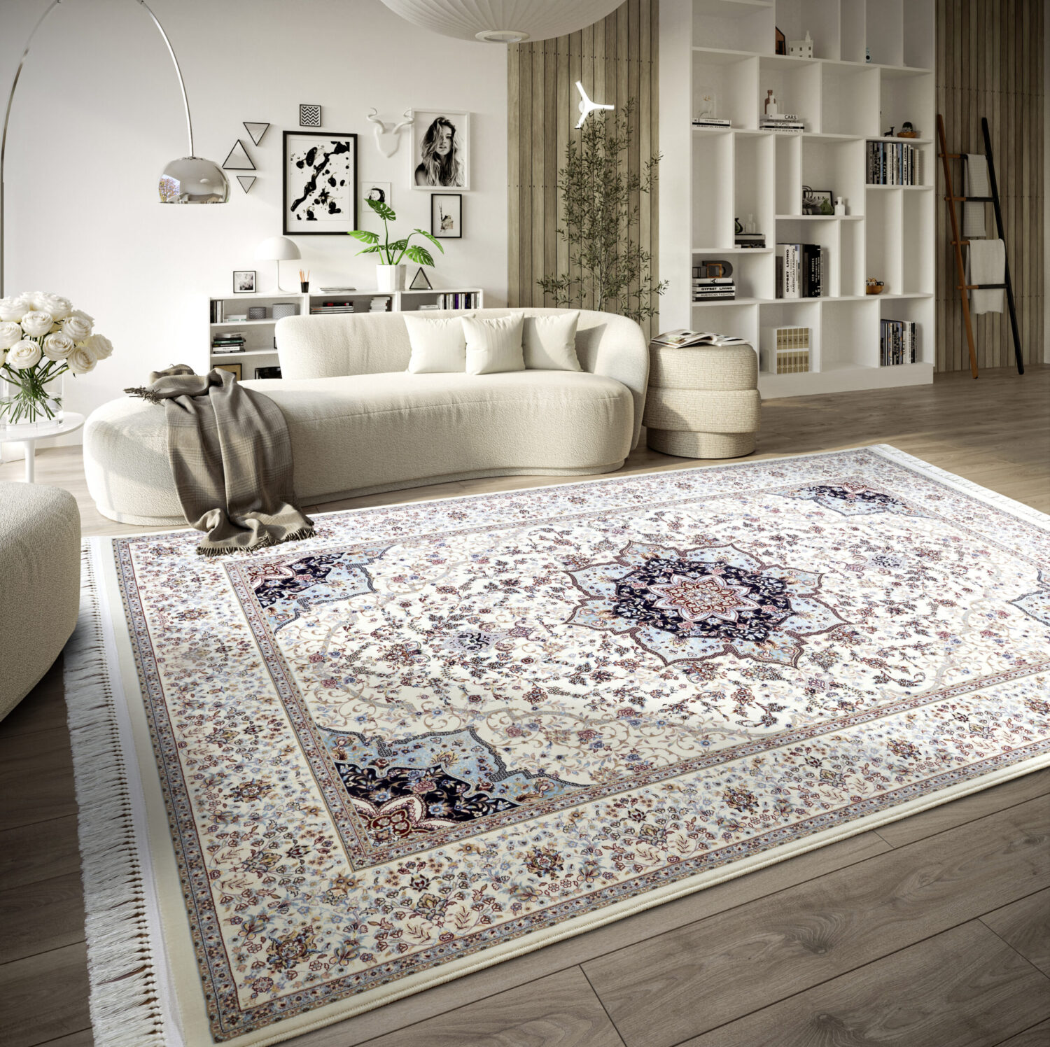 Villeroy & Boch 1870   Etienne Blå Cream matta i färgen Cream gjord i materialet 100% Polypropylen