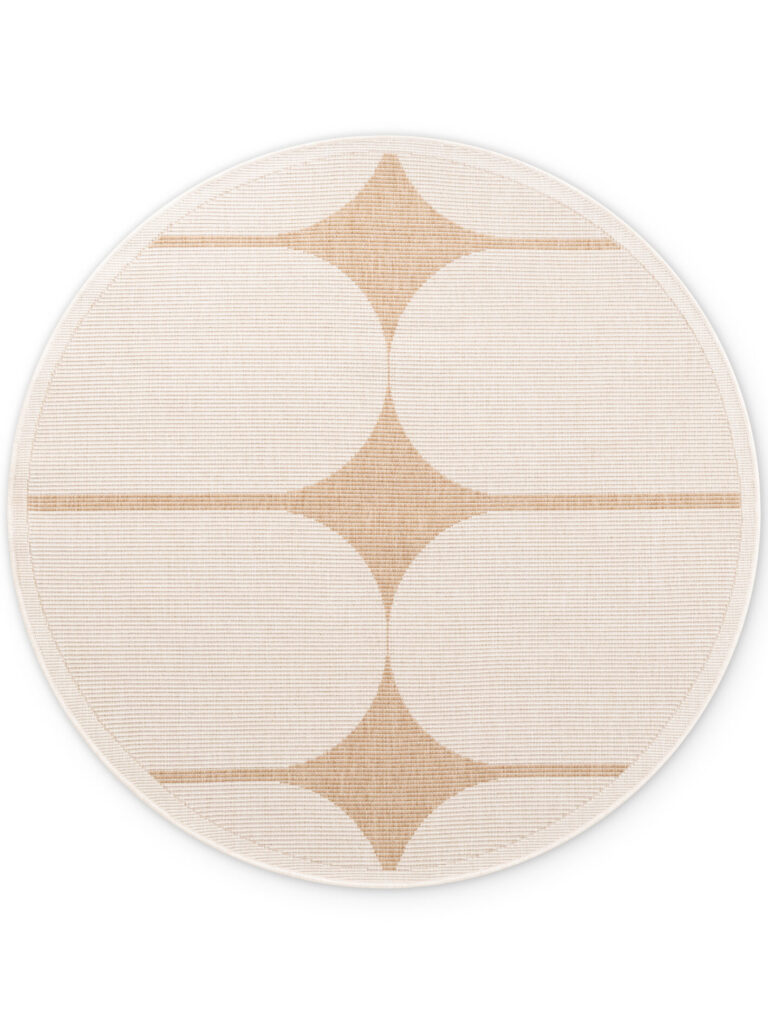 Utomhus matta - Bowen Jute-vit Rund