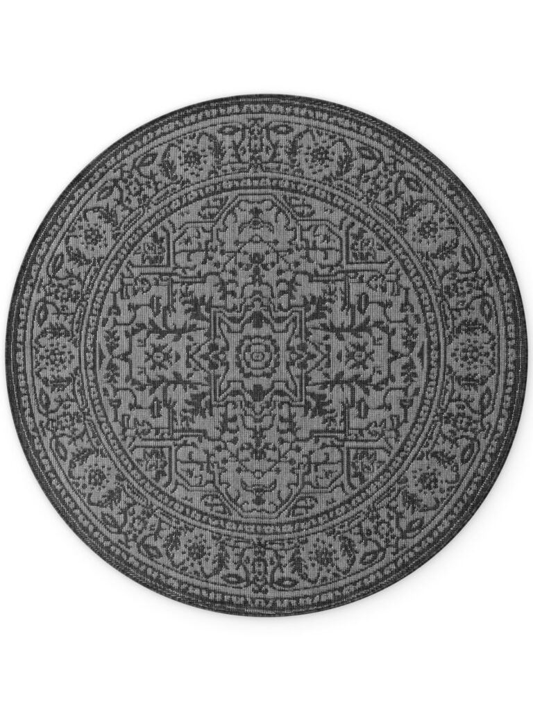 Utomhus matta - Kona Jute-vit Rund