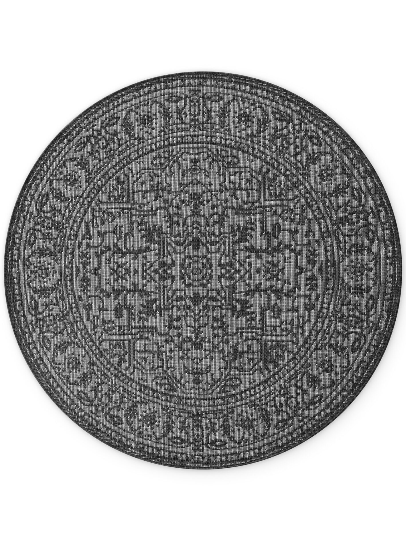 Utomhus matta - Kona Jute-vit Rund