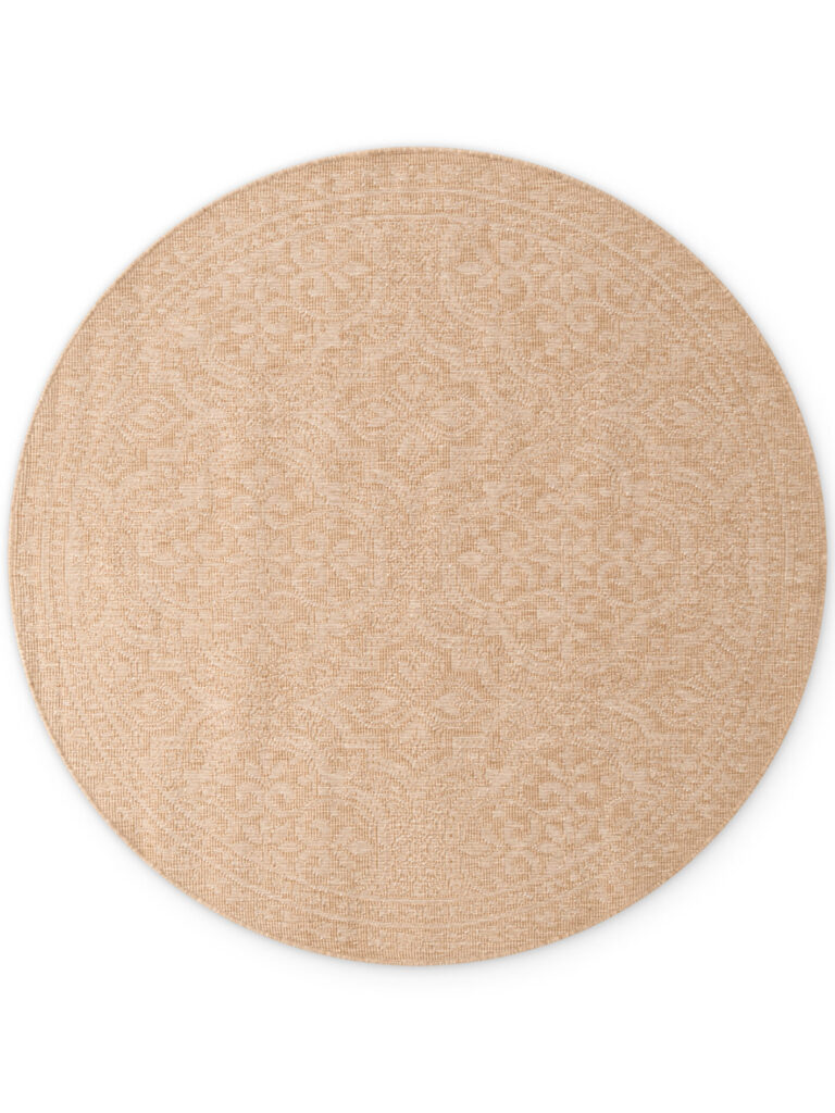 Utomhus matta - Liora Jute-vit Rund