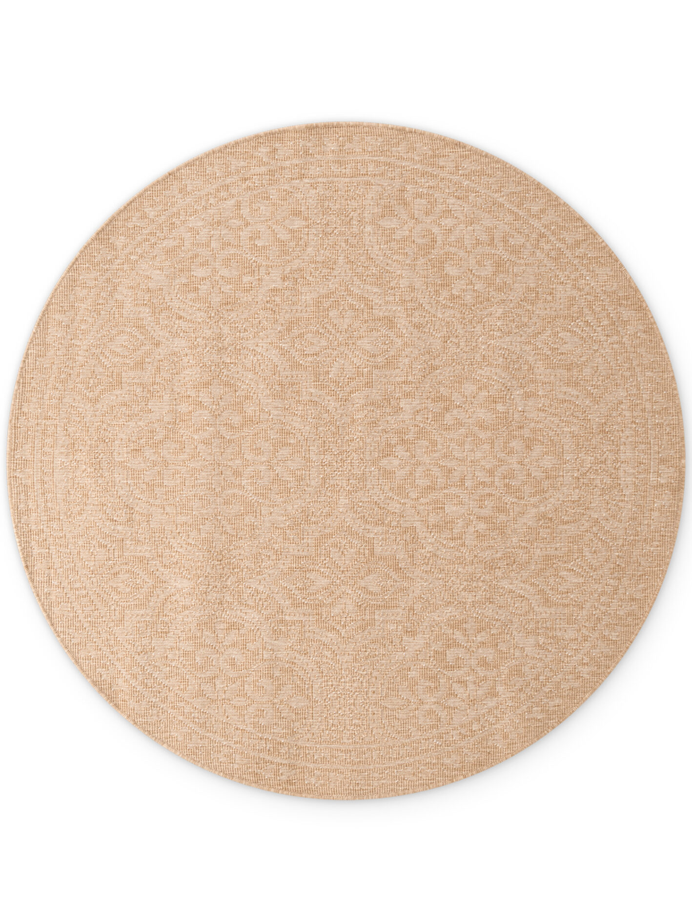 Utomhus matta - Liora Jute-vit Rund