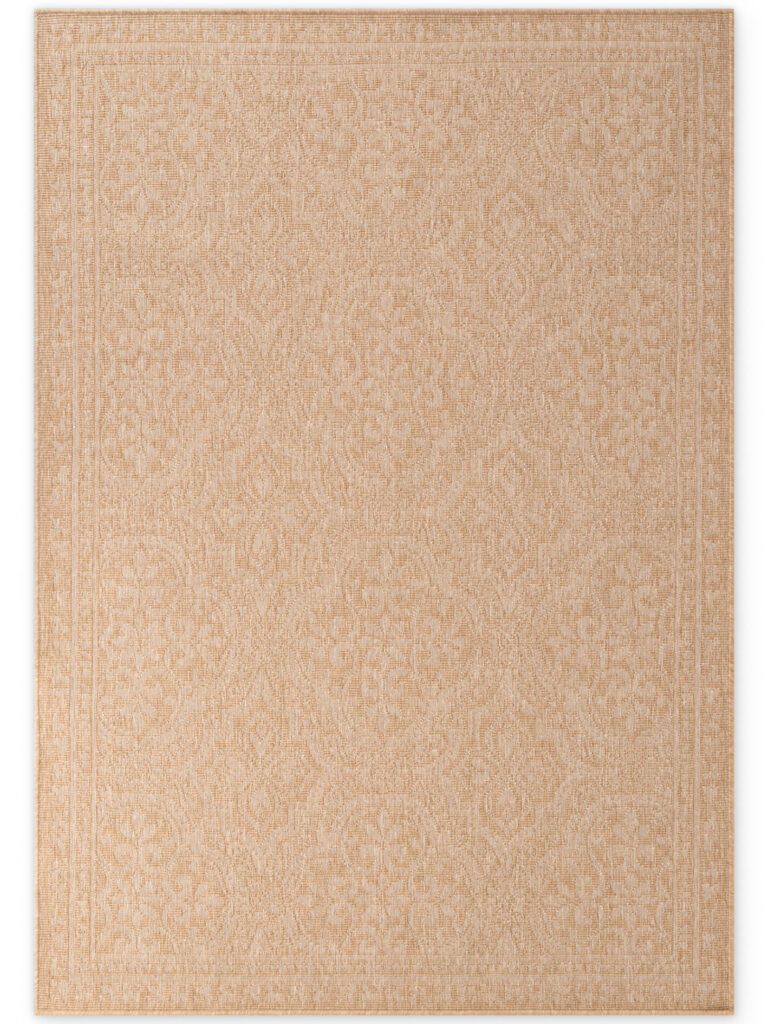 Utomhus matta - Liora Jute-vit Rund