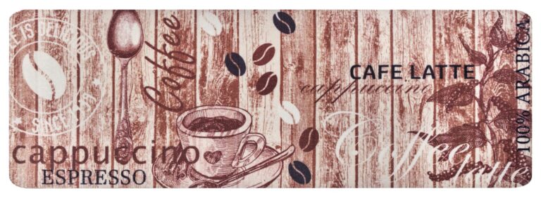 Design köksmatta i velour Delicious Coffee 67x180 cm - Brun