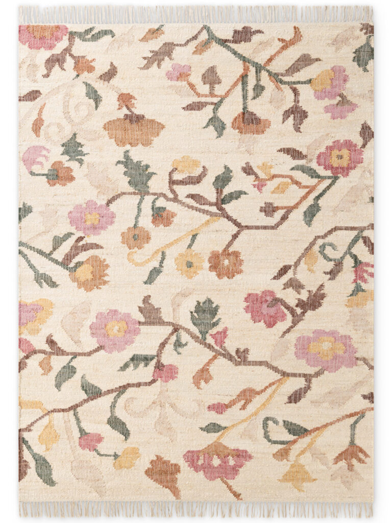 Elle Decoration Roya Afghansk Kelimmatta Violette Creme Multi