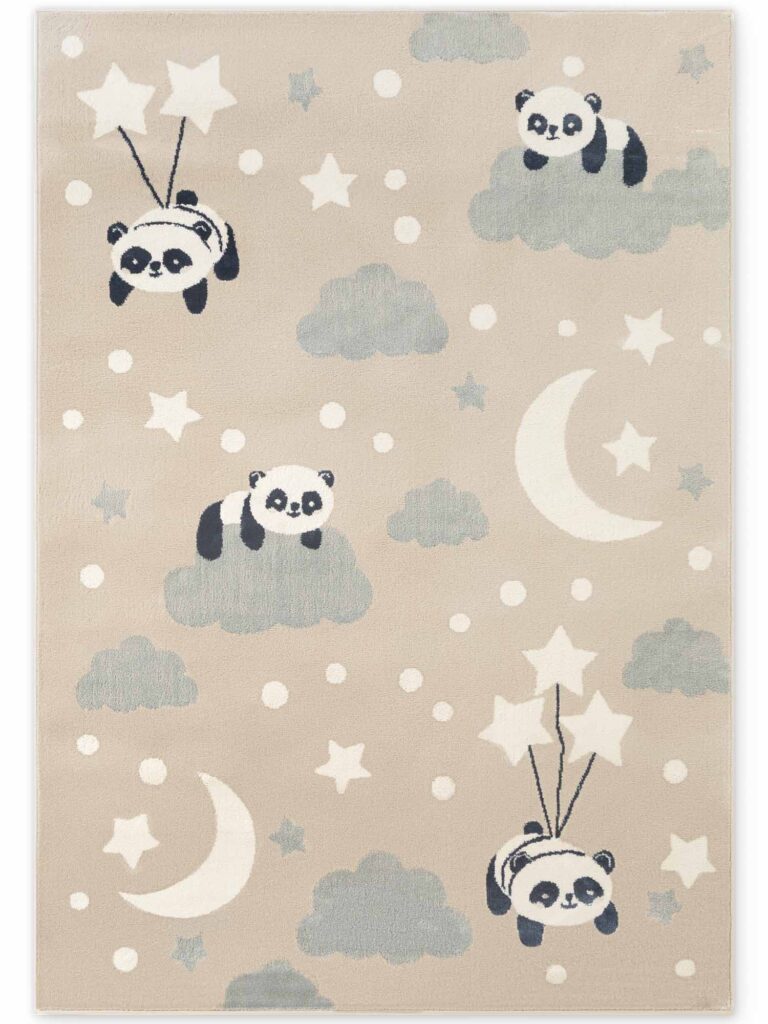 Hanse Home Adventures Barnmatta Drömmande Panda Beige Multi