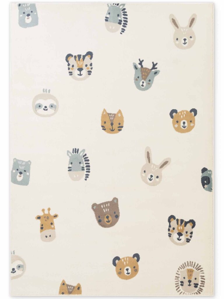 Hanse Home Adventures Barnmatta Tiny Zoo Creme Multi