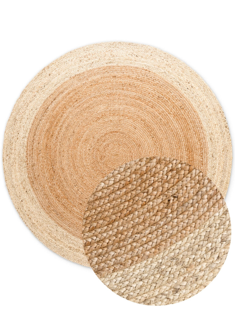 Hanse Home Looma Jutematta Rund Looma Natur Guld Elfenben