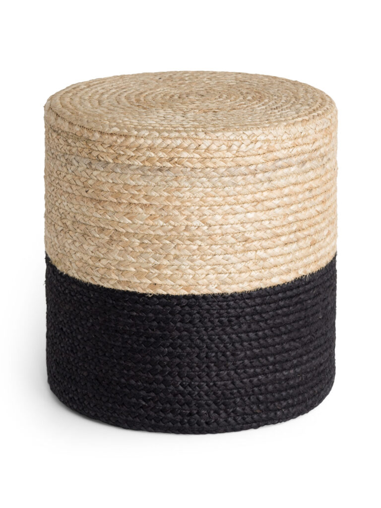 Hanse Home Looma Jutepuff Looma 40x40 cm - Natur-guld-svart