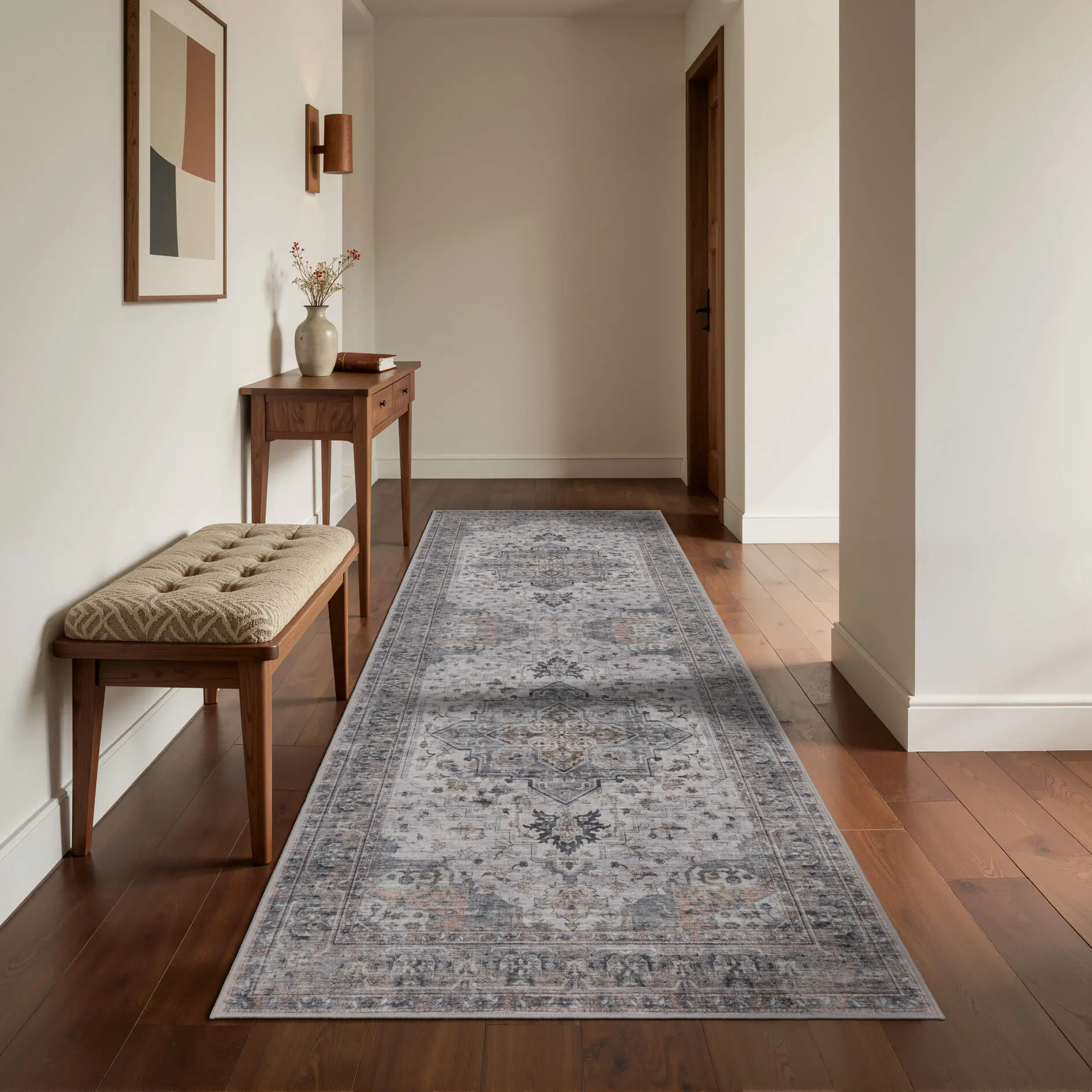 Inka Tvättbar Vintage matta 1144 - Beige